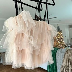 Ivory tulle crop top